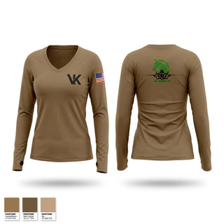 Womens Long Sleeve Vneck Shirt, VMFA-121, Marines, Teamtime, Team time, sublimation, custom sports apparel, team uniforms, spirit wear, spiritwear, sports uniforms, custom shirts, team store, custom team store, fundraiser sports, apparel fundraiser