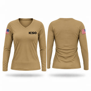 Womens Long Sleeve Vneck Shirt, ICSO, Police, Teamtime, Team time, sublimation, custom sports apparel, team uniforms, spirit wear, spiritwear, sports uniforms, custom shirts, team store, custom team store, fundraiser sports, apparel fundraiser