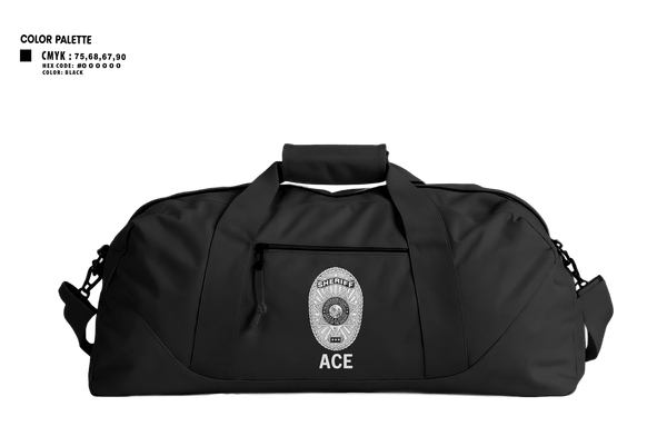 Duffle Bag, ACE, Police, Teamtime, Team time, sublimation, custom sports apparel, team uniforms, spirit wear, spiritwear, sports uniforms, custom shirts, team store, custom team store, fundraiser sports, apparel fundraiser