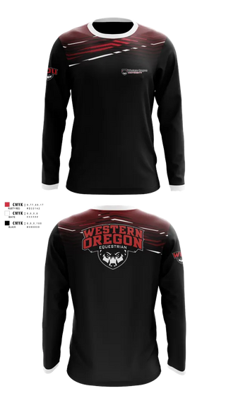 Long Sleeve Performance Shirt, Western Oregon University Equestrian, Spirit Store, Teamtime, Team time, sublimation, custom sports apparel, team uniforms, spirit wear, spiritwear, sports uniforms, custom shirts, team store, custom team store, fundraiser sports, apparel fundraiser