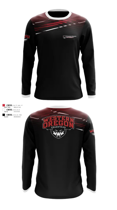 Western Oregon University Equestrian 74623833 Long Sleeve Performance Shirt 101
