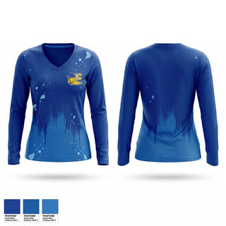 Womens Long Sleeve Vneck Shirt, Eastwood High School, Cross Country, Teamtime, Team time, sublimation, custom sports apparel, team uniforms, spirit wear, spiritwear, sports uniforms, custom shirts, team store, custom team store, fundraiser sports, apparel fundraiser
