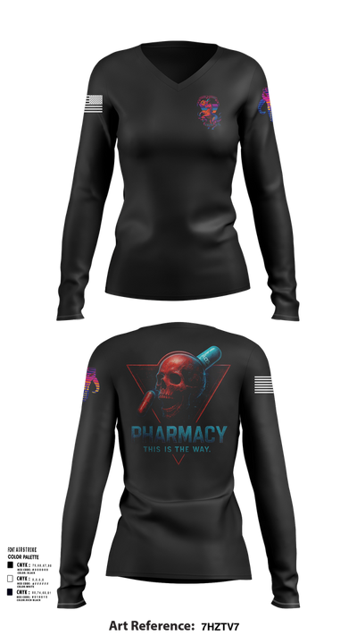 C co Pharmacy 43163891 Women's Long Sleeve V-neck Shirt - 101