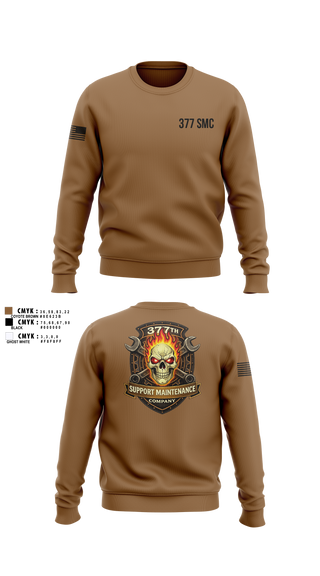 Crew Neck Sweatshirt, 377 Support Maintenance Company, Army, Teamtime, Team time, sublimation, custom sports apparel, team uniforms, spirit wear, spiritwear, sports uniforms, custom shirts, team store, custom team store, fundraiser sports, apparel fundraiser