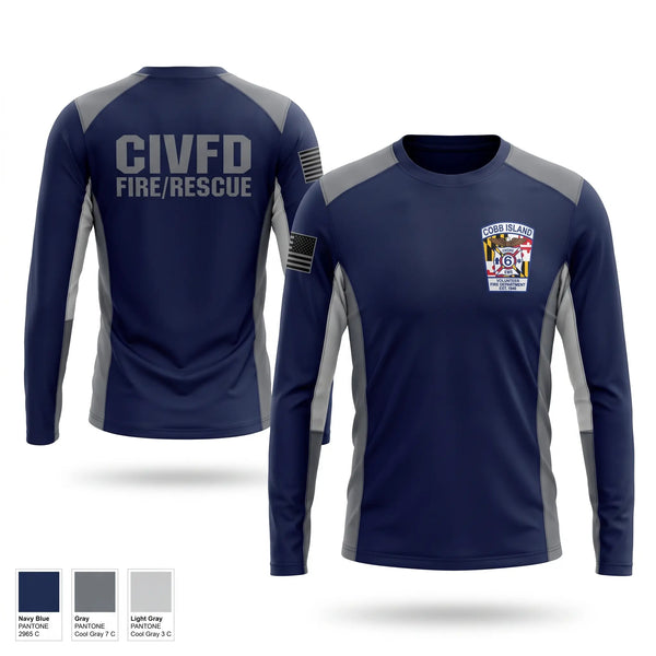Long Sleeve Performance Shirt, Cobb Island Volunteer Fire Department and EMS, Fire Department, Teamtime, Team time, sublimation, custom sports apparel, team uniforms, spirit wear, spiritwear, sports uniforms, custom shirts, team store, custom team store, fundraiser sports, apparel fundraiser