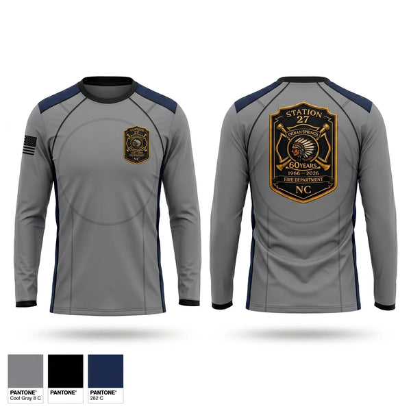 Long Sleeve Performance Shirt, Indian Springs Volunteer Fire Department, Fire Department, Teamtime, Team time, sublimation, custom sports apparel, team uniforms, spirit wear, spiritwear, sports uniforms, custom shirts, team store, custom team store, fundraiser sports, apparel fundraiser