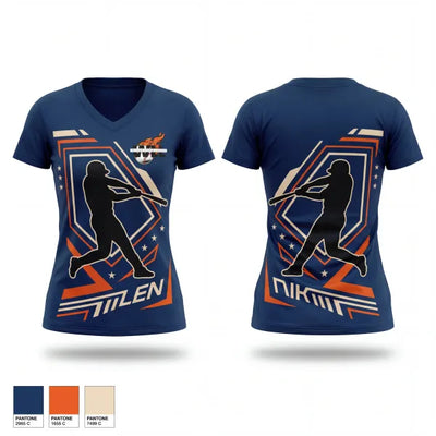 Wilson Little League 35344191 Women's Short Sleeve V-neck Shirt - 1