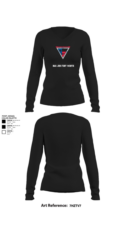 NAS JRB FORT WORTH 78488583 Women's Long Sleeve V-neck Shirt - 21