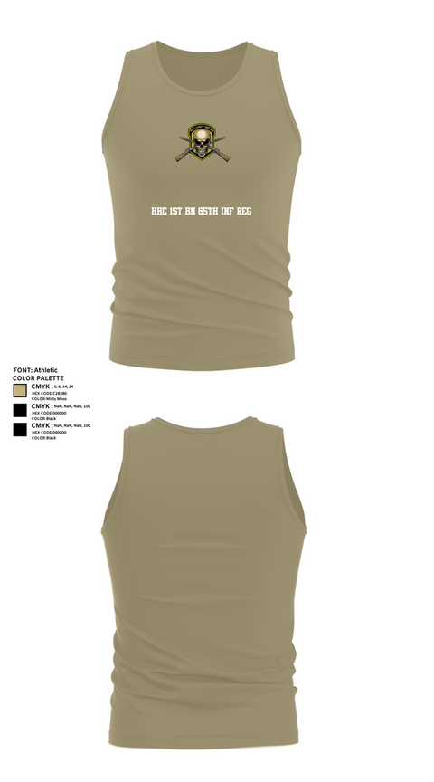 Tank Top, HHC 1ST BN 65TH INF REG, , Teamtime, Team time, sublimation, custom sports apparel, team uniforms, spirit wear, spiritwear, sports uniforms, custom shirts, team store, custom team store, fundraiser sports, apparel fundraiser