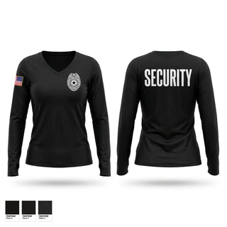 Womens Long Sleeve Vneck Shirt, Frontier security, Police, Teamtime, Team time, sublimation, custom sports apparel, team uniforms, spirit wear, spiritwear, sports uniforms, custom shirts, team store, custom team store, fundraiser sports, apparel fundraiser