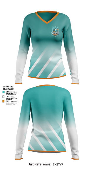 Womens Long Sleeve Vneck Shirt, ClutchCity Collrgr Prep, , Teamtime, Team time, sublimation, custom sports apparel, team uniforms, spirit wear, spiritwear, sports uniforms, custom shirts, team store, custom team store, fundraiser sports, apparel fundraiser
