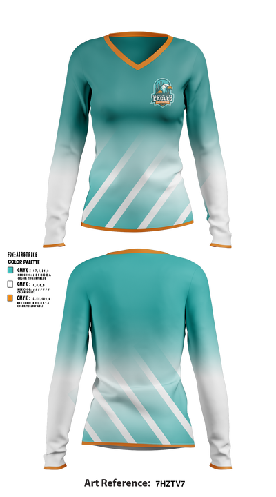 Clutch City College Prep   Women's Long Sleeve V-neck Shirt - 5