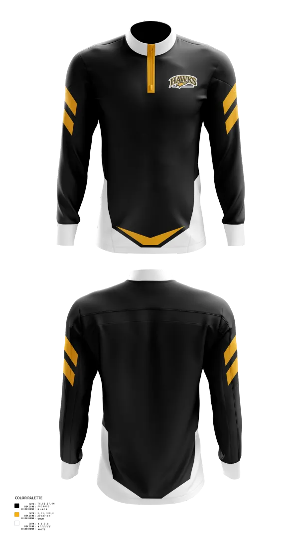 Quarter Zip Jacket, Hazelwood Central Hawks Volleyball, Women's Volleyball, Teamtime, Team time, sublimation, custom sports apparel, team uniforms, spirit wear, spiritwear, sports uniforms, custom shirts, team store, custom team store, fundraiser sports, apparel fundraiser