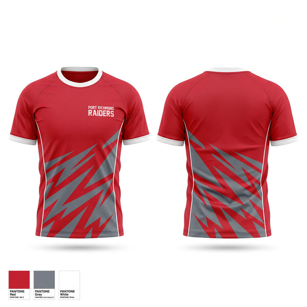 Football Jersey, Port Richmond Raiders, Men's Soccer, Teamtime, Team time, sublimation, custom sports apparel, team uniforms, spirit wear, spiritwear, sports uniforms, custom shirts, team store, custom team store, fundraiser sports, apparel fundraiser