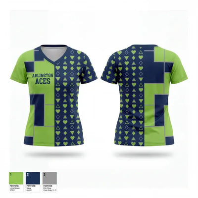 Arlington Aces 73453237 Women's Short Sleeve V-neck Shirt - 1