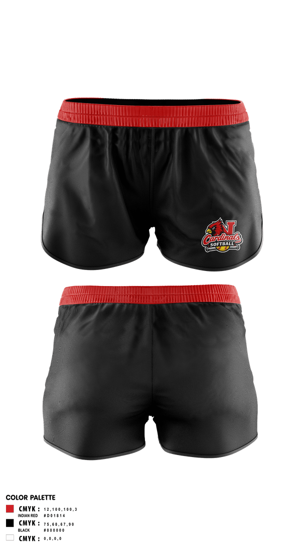 Womens Shorts, Cardinals, Softball, Teamtime, Team time, sublimation, custom sports apparel, team uniforms, spirit wear, spiritwear, sports uniforms, custom shirts, team store, custom team store, fundraiser sports, apparel fundraiser