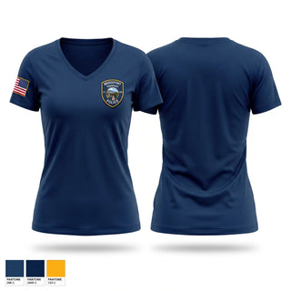 Womens Short Sleeve Vneck Shirt, Bridgeport Township Police Department, Police, Teamtime, Team time, sublimation, custom sports apparel, team uniforms, spirit wear, spiritwear, sports uniforms, custom shirts, team store, custom team store, fundraiser sports, apparel fundraiser