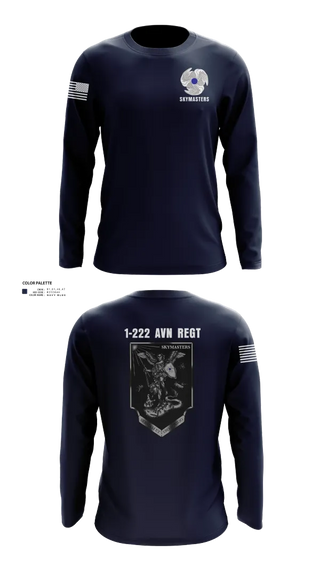Long Sleeve Performance Shirt, 1-222 Aviaition Regiment, Army, Teamtime, Team time, sublimation, custom sports apparel, team uniforms, spirit wear, spiritwear, sports uniforms, custom shirts, team store, custom team store, fundraiser sports, apparel fundraiser