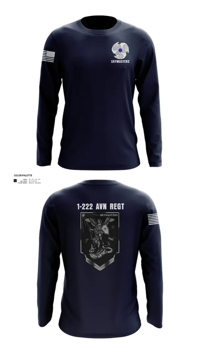 1-222 Aviaition Regiment 73134658 Long Sleeve Performance Shirt 23