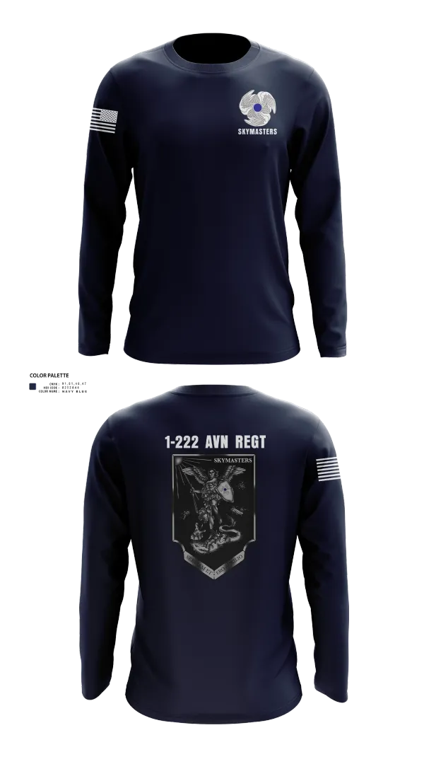 Long Sleeve Performance Shirt, 1-222 Aviaition Regiment, Army, Teamtime, Team time, sublimation, custom sports apparel, team uniforms, spirit wear, spiritwear, sports uniforms, custom shirts, team store, custom team store, fundraiser sports, apparel fundraiser