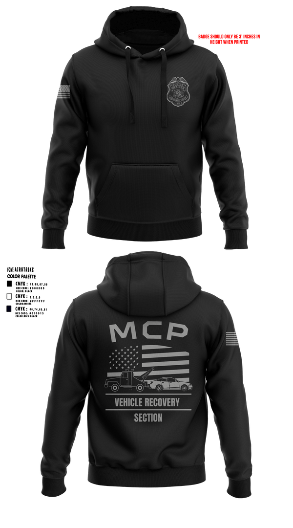 Hoodie, Vehicle Recovery Section, Police, Teamtime, Team time, sublimation, custom sports apparel, team uniforms, spirit wear, spiritwear, sports uniforms, custom shirts, team store, custom team store, fundraiser sports, apparel fundraiser