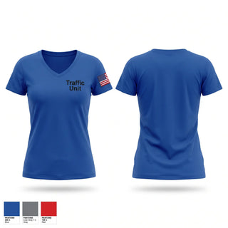 Womens Short Sleeve Vneck Shirt, Traffic Unit, Police, Teamtime, Team time, sublimation, custom sports apparel, team uniforms, spirit wear, spiritwear, sports uniforms, custom shirts, team store, custom team store, fundraiser sports, apparel fundraiser