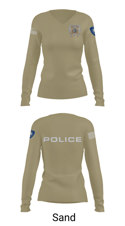 Vincennes Police Department 76255219 Women's Long Sleeve V-neck Shirt - 92