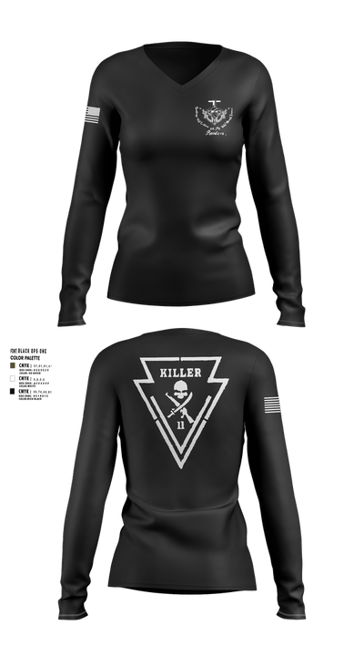 Killer Troop 1st PLT 84935125 Women's Long Sleeve V-neck Shirt - 101
