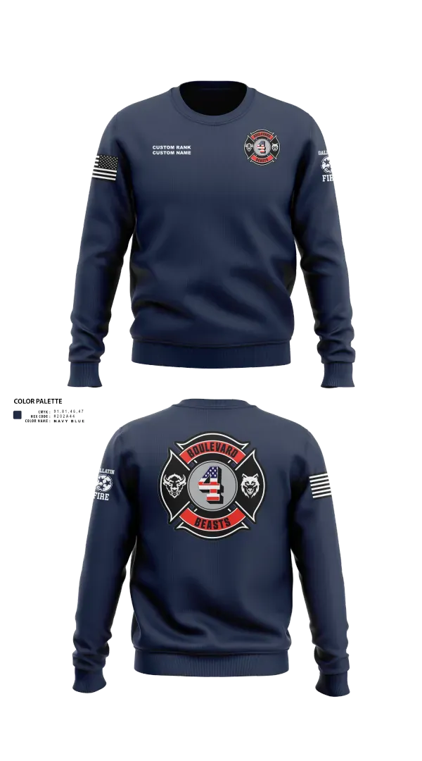 Crew Neck Sweatshirt, Gallatin Fire Department Station 4, Fire Department, Teamtime, Team time, sublimation, custom sports apparel, team uniforms, spirit wear, spiritwear, sports uniforms, custom shirts, team store, custom team store, fundraiser sports, apparel fundraiser