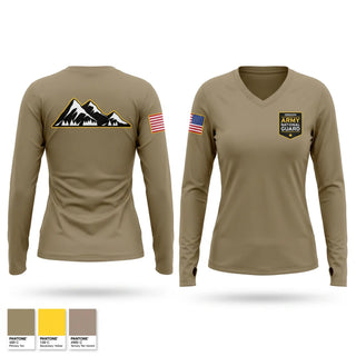 Womens Long Sleeve Vneck Shirt, Oregon Army National Guard, National Guard, Teamtime, Team time, sublimation, custom sports apparel, team uniforms, spirit wear, spiritwear, sports uniforms, custom shirts, team store, custom team store, fundraiser sports, apparel fundraiser