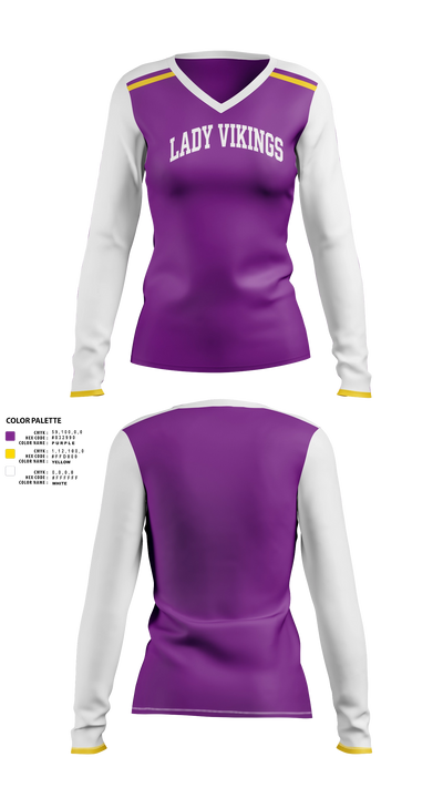 Lady Vikings Women's Long Sleeve V-neck Shirt - 21