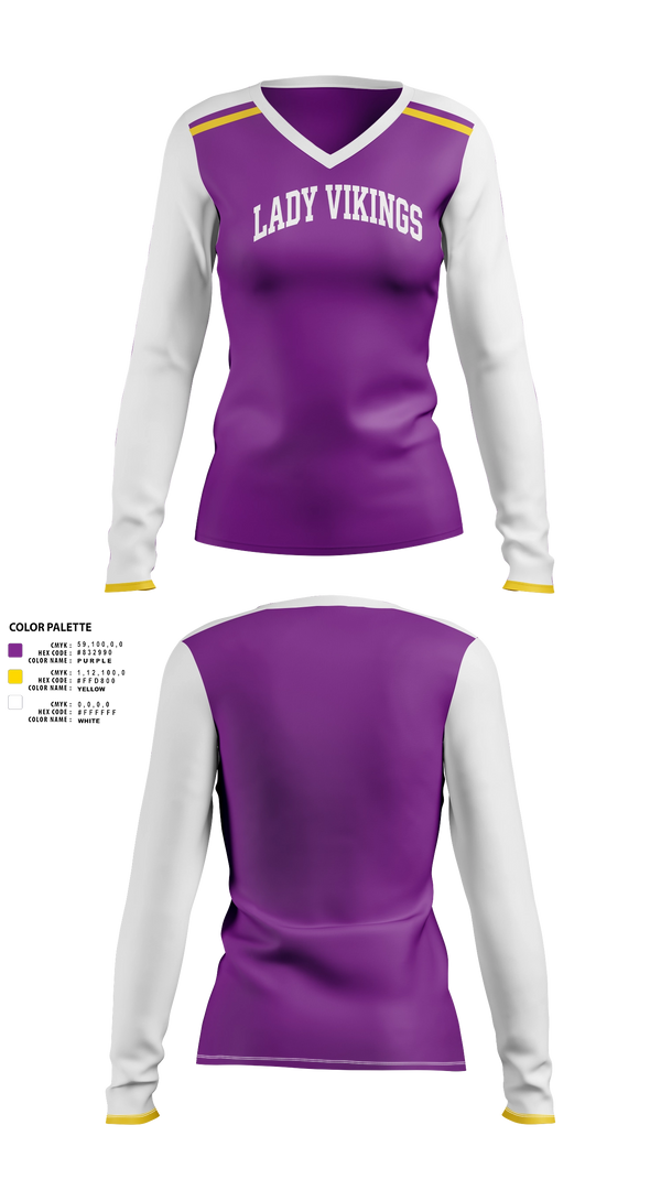 Womens Long Sleeve Vneck Shirt, Lady Vikings, Softball, Teamtime, Team time, sublimation, custom sports apparel, team uniforms, spirit wear, spiritwear, sports uniforms, custom shirts, team store, custom team store, fundraiser sports, apparel fundraiser