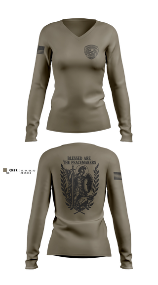 Womens Long Sleeve Vneck Shirt, Blytheville Police Department, Police, Teamtime, Team time, sublimation, custom sports apparel, team uniforms, spirit wear, spiritwear, sports uniforms, custom shirts, team store, custom team store, fundraiser sports, apparel fundraiser