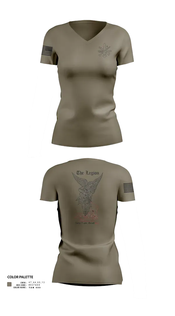 Womens Short Sleeve Vneck Shirt, 1st Platoon / B CO / 2-5 CAV, Army, Teamtime, Team time, sublimation, custom sports apparel, team uniforms, spirit wear, spiritwear, sports uniforms, custom shirts, team store, custom team store, fundraiser sports, apparel fundraiser