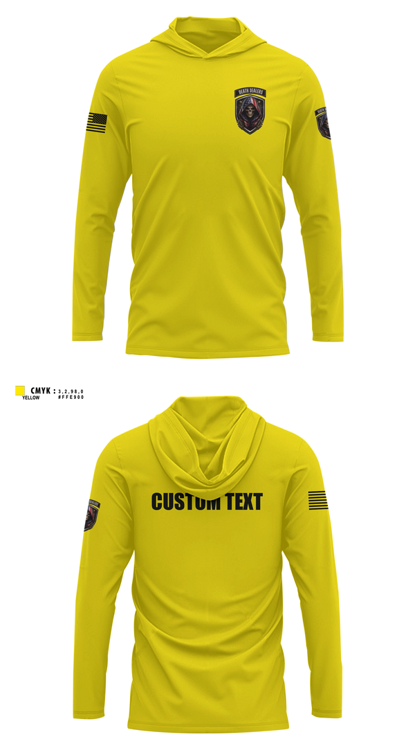Long Sleeve hooded sunshirt, Death DealersDeath Dealers Airsoft, Spirit Store, Teamtime, Team time, sublimation, custom sports apparel, team uniforms, spirit wear, spiritwear, sports uniforms, custom shirts, team store, custom team store, fundraiser sports, apparel fundraiser