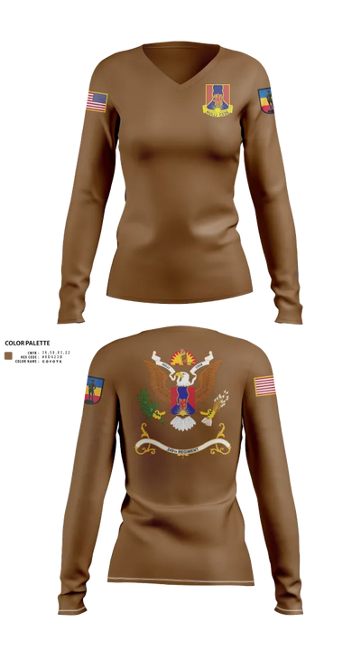 1-249th Infantry Training Battalion 76844743 Women's Long Sleeve V-neck Shirt - 22