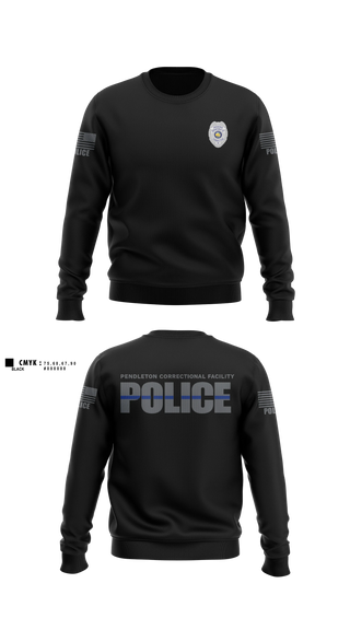 Crew Neck Sweatshirt, Pendleton Correctional Facility, Police, Teamtime, Team time, sublimation, custom sports apparel, team uniforms, spirit wear, spiritwear, sports uniforms, custom shirts, team store, custom team store, fundraiser sports, apparel fundraiser