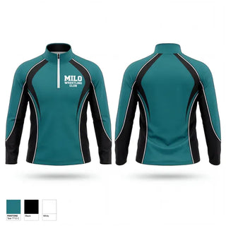Quarter Zip Jacket, Milo Wrestling Club, Wrestling, Teamtime, Team time, sublimation, custom sports apparel, team uniforms, spirit wear, spiritwear, sports uniforms, custom shirts, team store, custom team store, fundraiser sports, apparel fundraiser