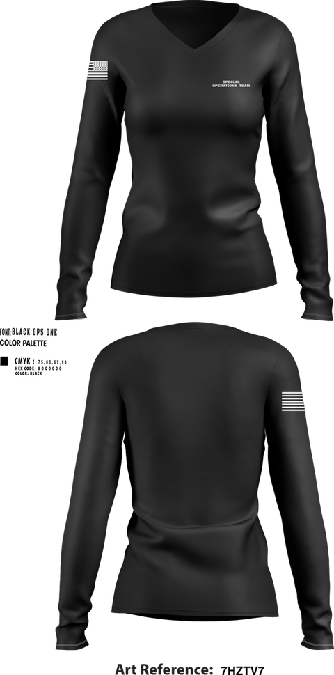 Womens Long Sleeve Vneck Shirt, Special Operations Team, , Teamtime, Team time, sublimation, custom sports apparel, team uniforms, spirit wear, spiritwear, sports uniforms, custom shirts, team store, custom team store, fundraiser sports, apparel fundraiser