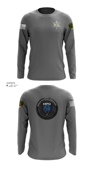 Long Sleeve Performance Shirt, Manhattan Police Department, Police, Teamtime, Team time, sublimation, custom sports apparel, team uniforms, spirit wear, spiritwear, sports uniforms, custom shirts, team store, custom team store, fundraiser sports, apparel fundraiser