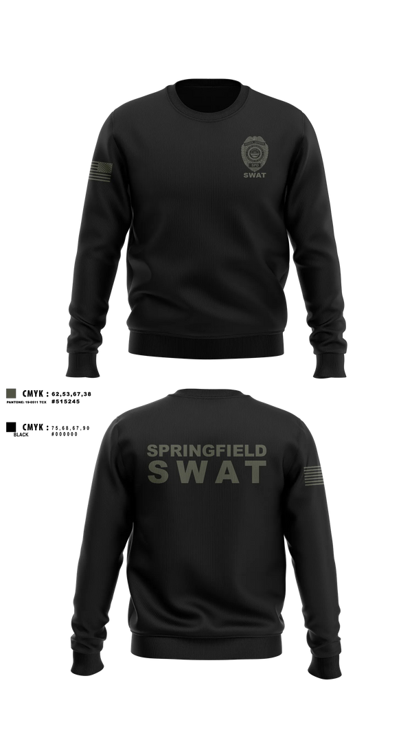 Crew Neck Sweatshirt, Springfield Ohio SWAT, Police, Teamtime, Team time, sublimation, custom sports apparel, team uniforms, spirit wear, spiritwear, sports uniforms, custom shirts, team store, custom team store, fundraiser sports, apparel fundraiser