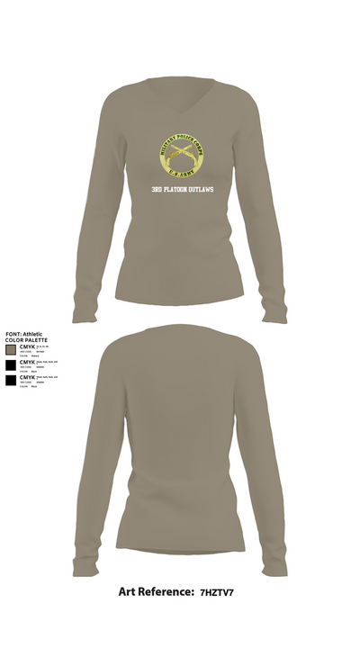 3RD PLATOON OUTLAWS Women's Long Sleeve V-neck Shirt - 62