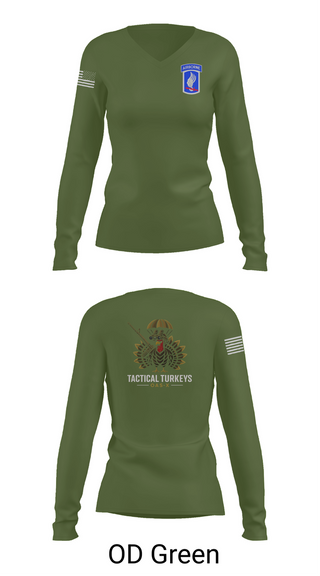 Womens Long Sleeve Vneck Shirt, OAS-X, Army, Teamtime, Team time, sublimation, custom sports apparel, team uniforms, spirit wear, spiritwear, sports uniforms, custom shirts, team store, custom team store, fundraiser sports, apparel fundraiser