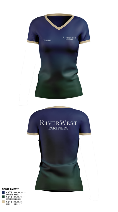 RiverWest - Team Jack Pelotonia 47356955 Women's Short Sleeve V-neck Shirt - 1