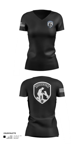 Womens Short Sleeve Vneck Shirt, Police Helping Paws, , Teamtime, Team time, sublimation, custom sports apparel, team uniforms, spirit wear, spiritwear, sports uniforms, custom shirts, team store, custom team store, fundraiser sports, apparel fundraiser