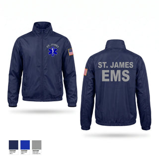 Windbreaker, St. James EMS, EMS/EMT, Teamtime, Team time, sublimation, custom sports apparel, team uniforms, spirit wear, spiritwear, sports uniforms, custom shirts, team store, custom team store, fundraiser sports, apparel fundraiser