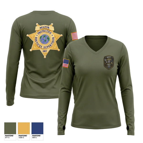 Womens Long Sleeve Vneck Shirt, STARS, Police, Teamtime, Team time, sublimation, custom sports apparel, team uniforms, spirit wear, spiritwear, sports uniforms, custom shirts, team store, custom team store, fundraiser sports, apparel fundraiser