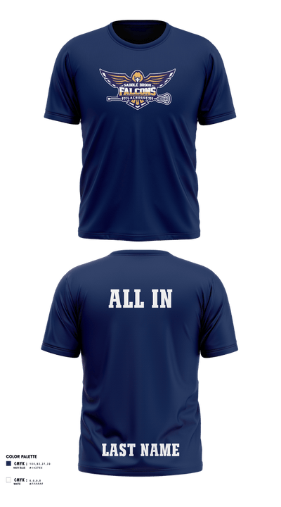 Saddle Brook Falcons Lacrosse 64067977 Short Sleeve Performance Shirt - 7