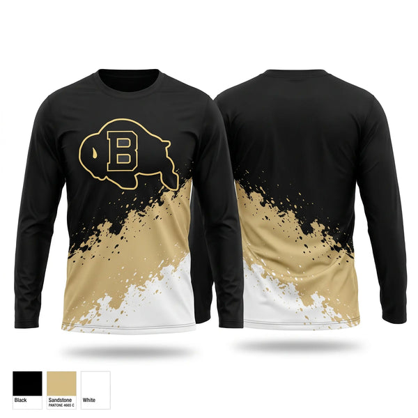 Long Sleeve Performance Shirt, Buffalo Bison, Men's Soccer, Teamtime, Team time, sublimation, custom sports apparel, team uniforms, spirit wear, spiritwear, sports uniforms, custom shirts, team store, custom team store, fundraiser sports, apparel fundraiser