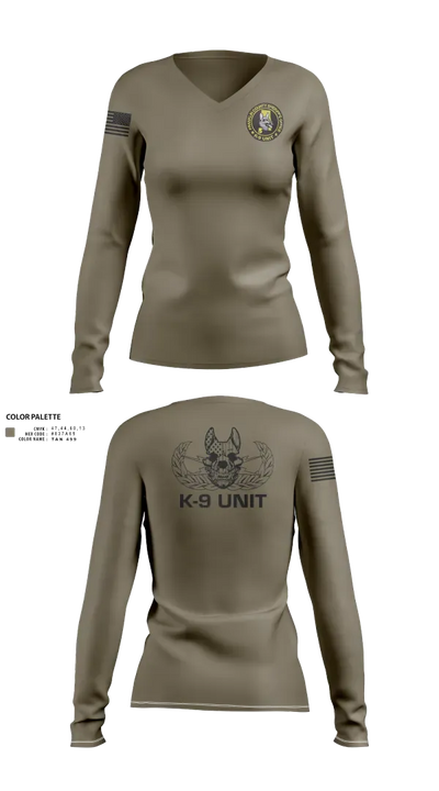 Franklin County Sheriffs Office 473730 Women's Long Sleeve V-neck Shirt - 112